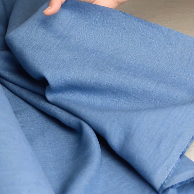 Linen fabric blue