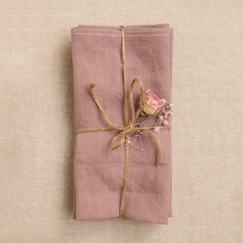 Linen napkin desert rose