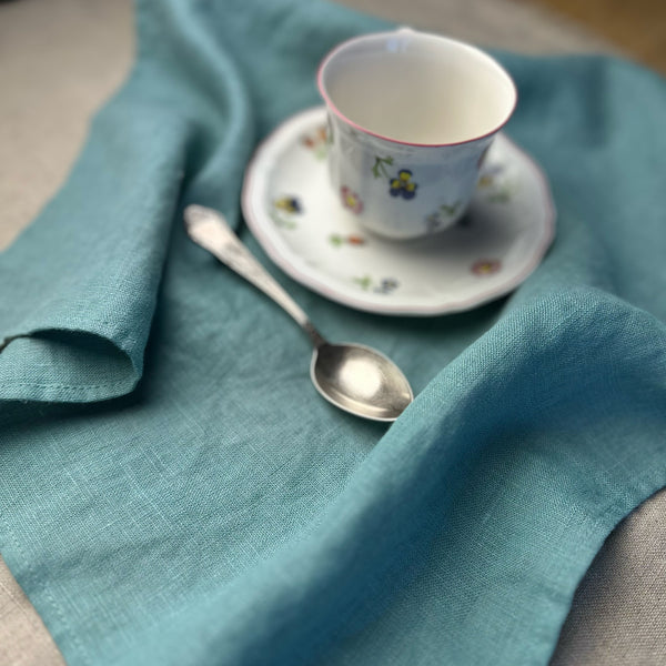 Linen napkin, turquoise