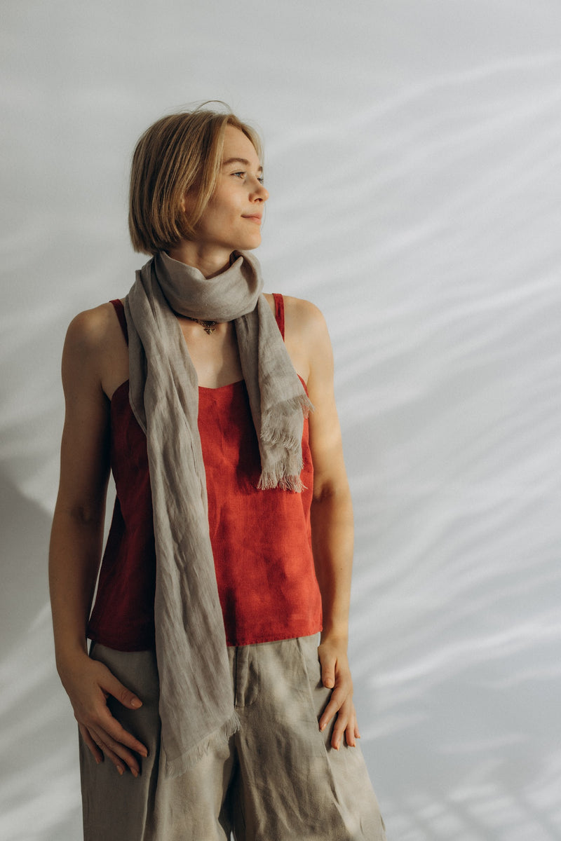 Linen Scarf gray