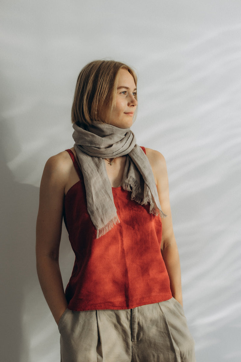 Linen Scarf gray