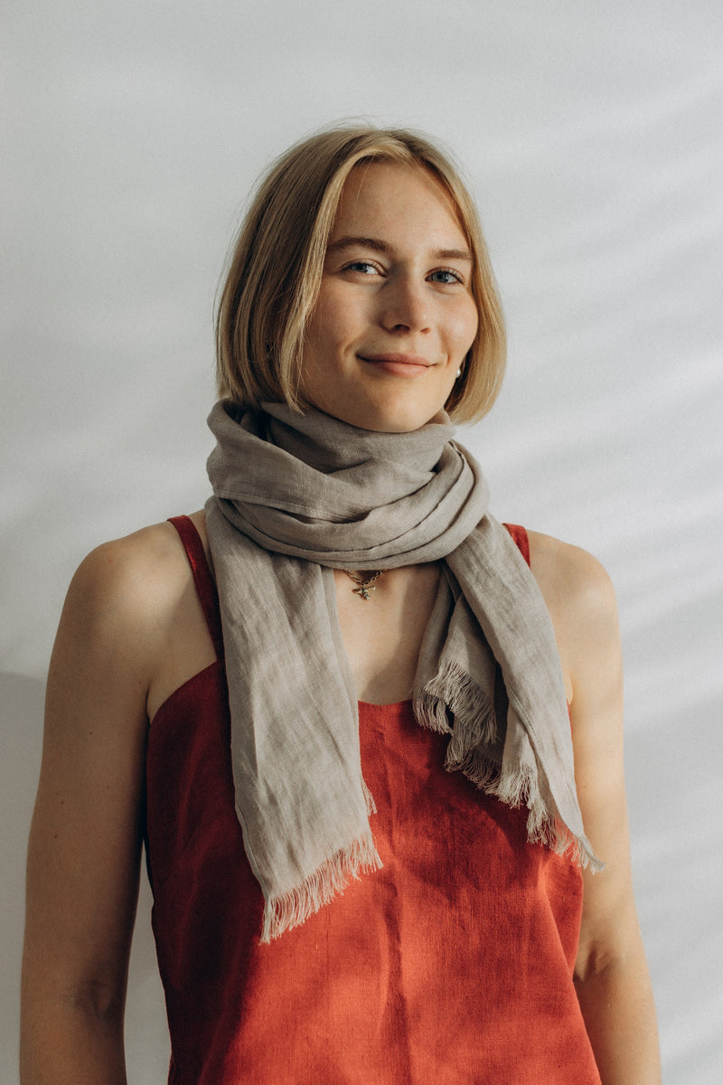 Linen Scarf gray