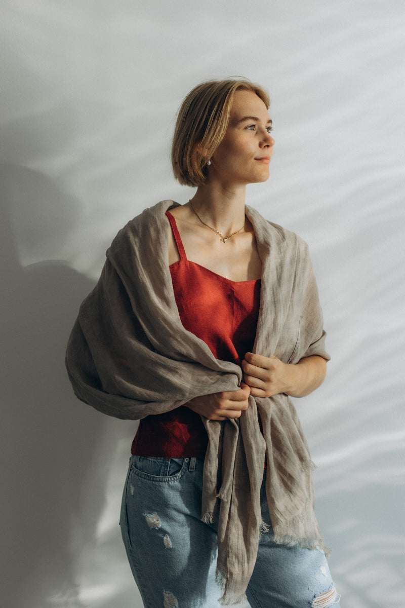 Linen Scarf gray