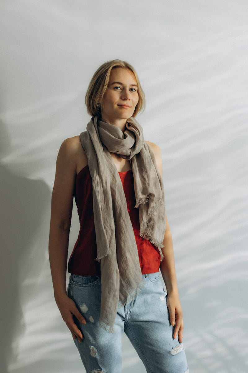 Linen Scarf gray