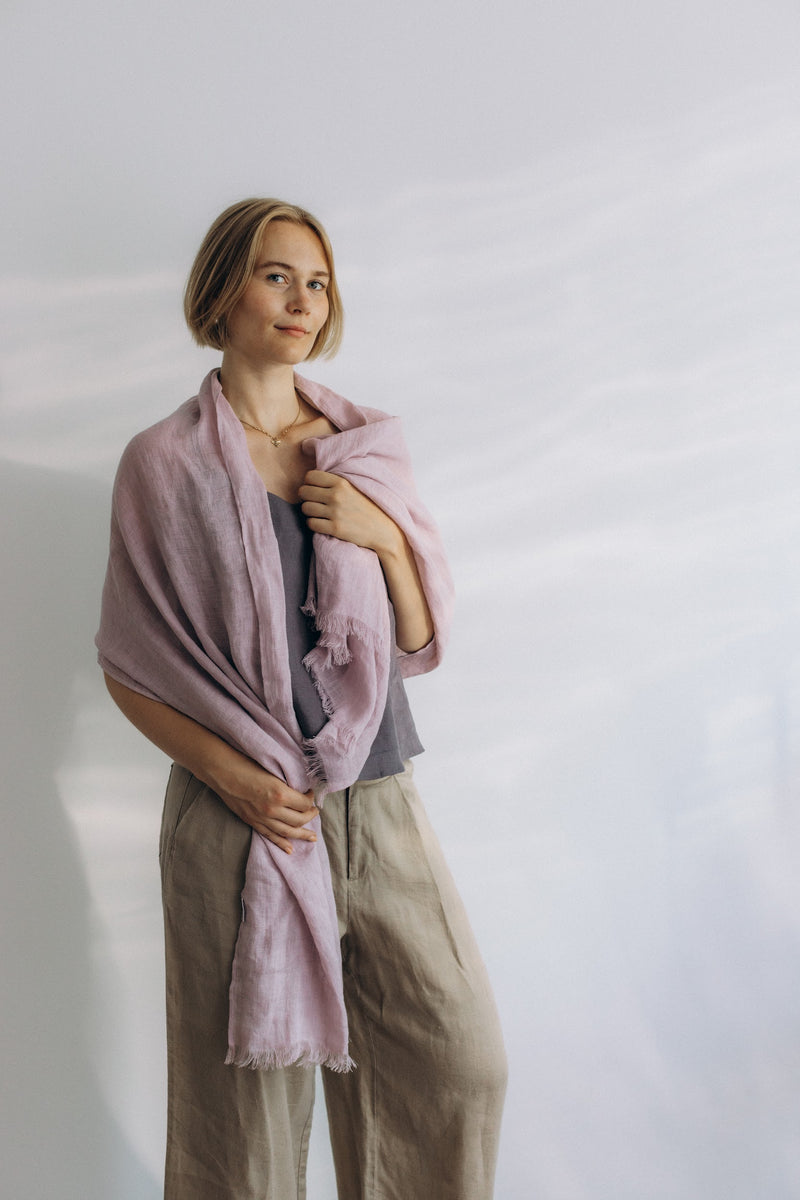 Linen Scarf pastel lila