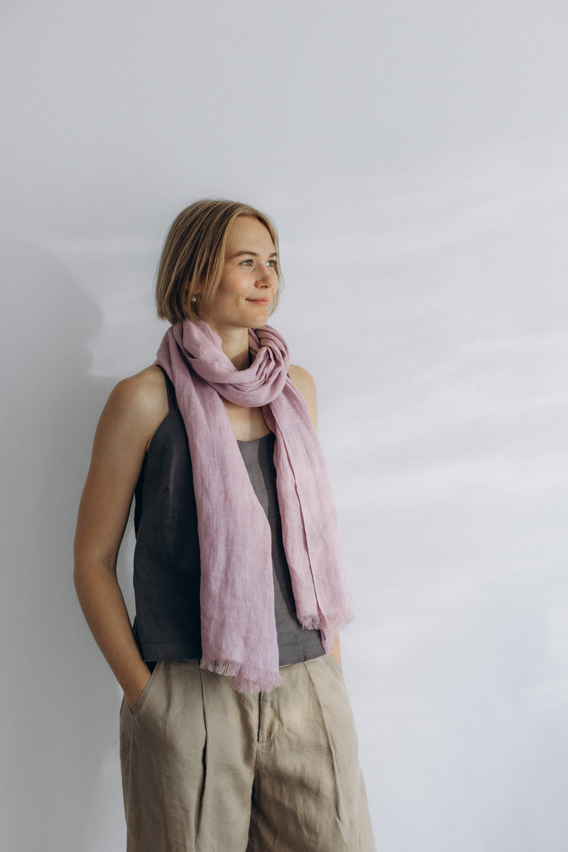 Linen Scarf pastel lila