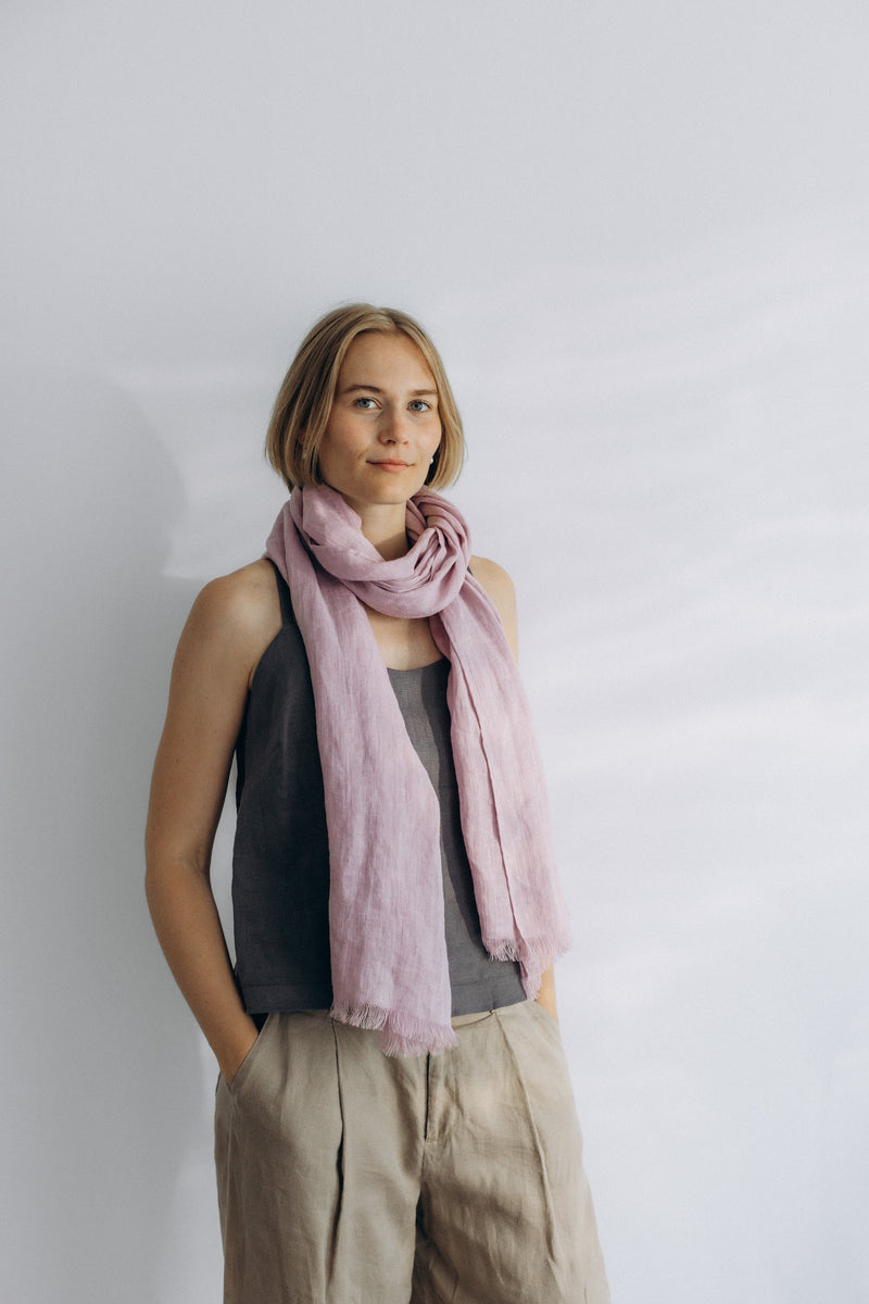 Linen Scarf pastel lila