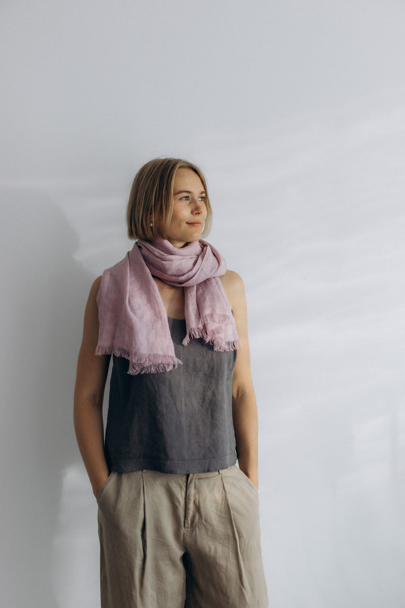 Linen Scarf pastel lila