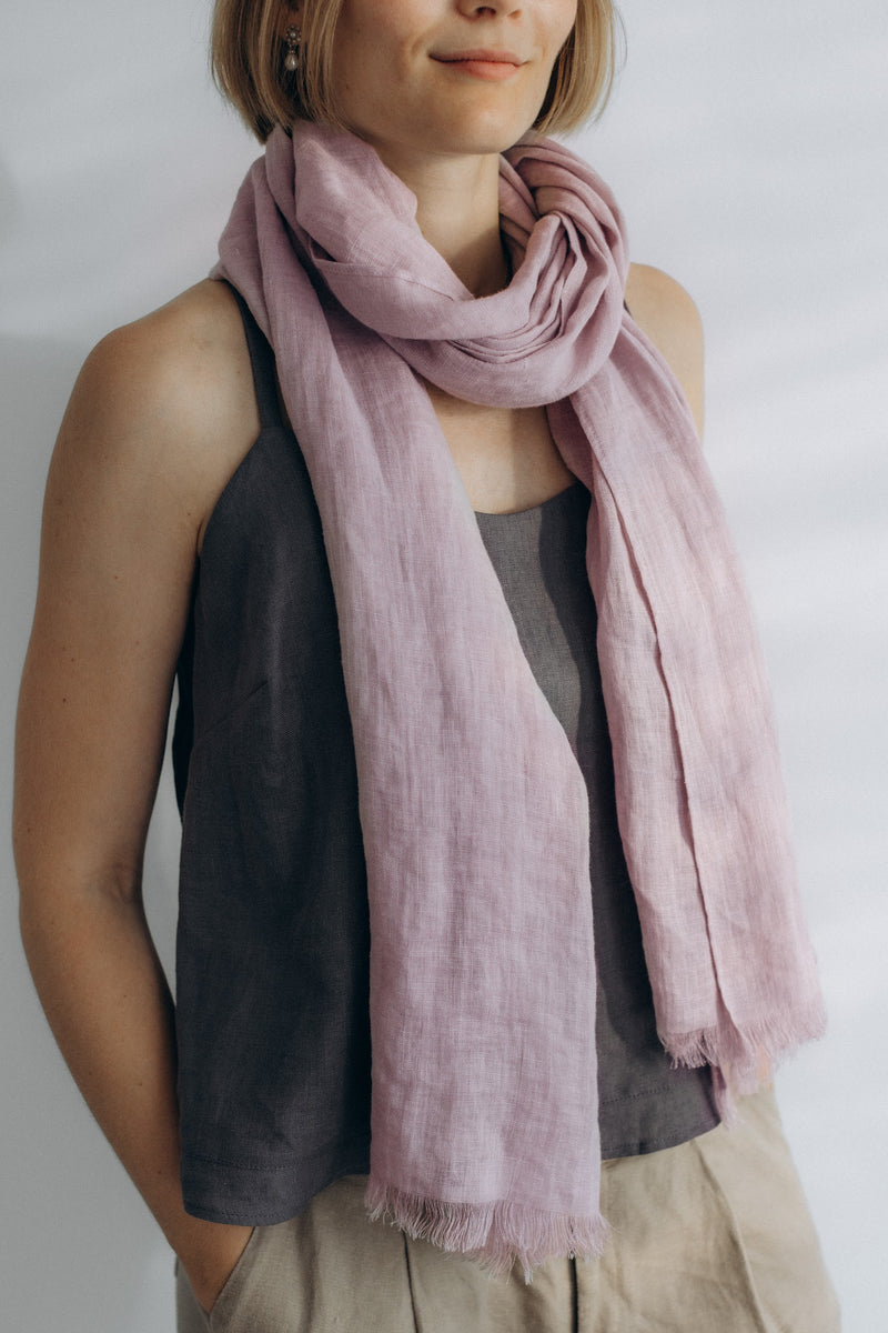 Linen Scarf pastel lila