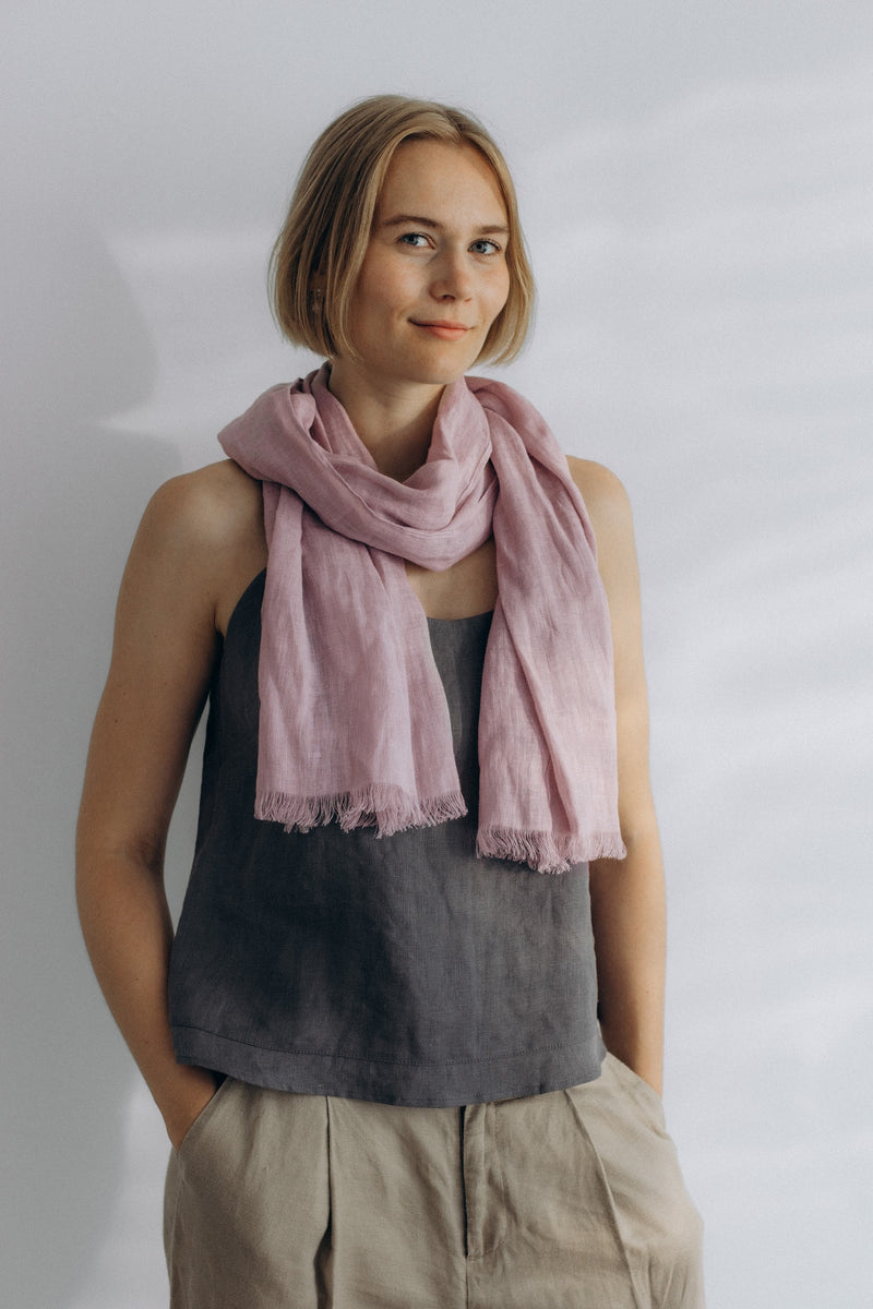 Linen Scarf pastel lila