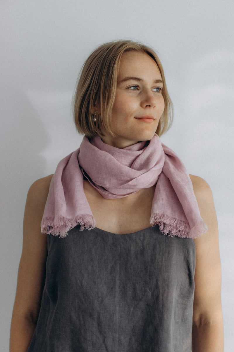 Linen Scarf pastel lila