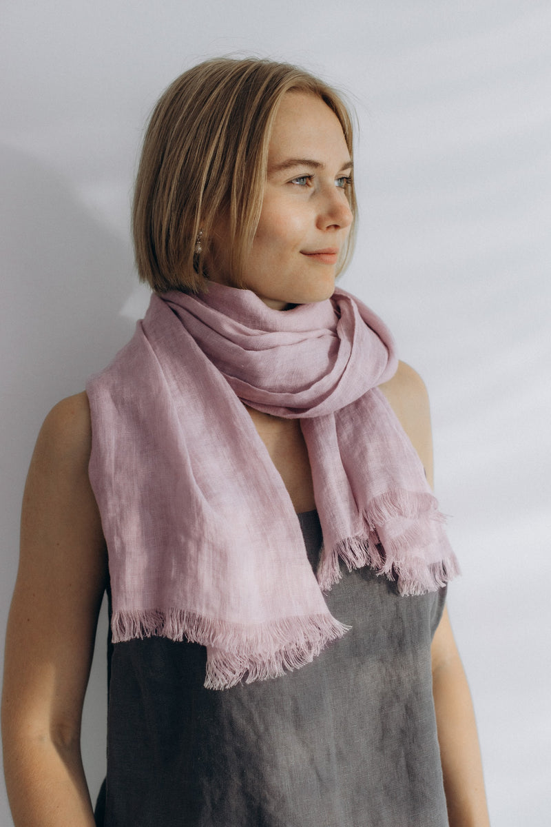 Linen Scarf pastel lila