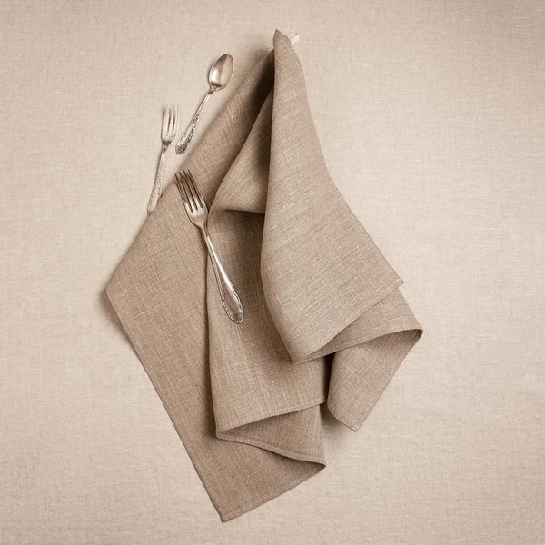 Linen kitchen towel, natural gray