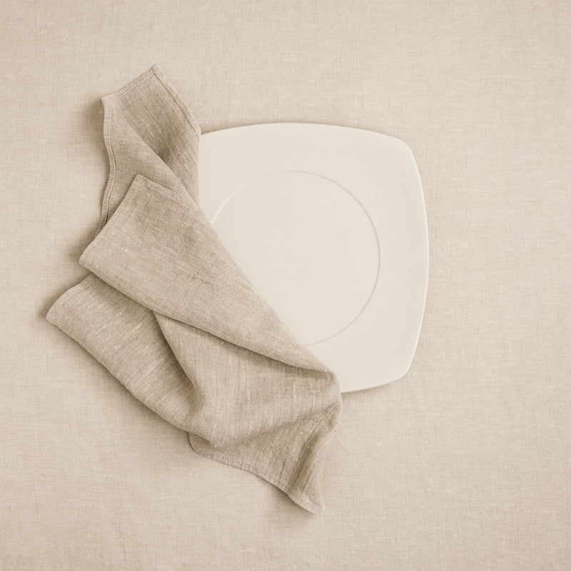 Linen napkin melange gray